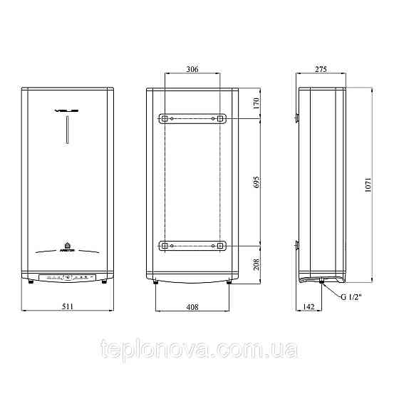 Водонагрівач Ariston Velis PRO 80 EU з мокрим ТЕНом 3626136 Чернівці