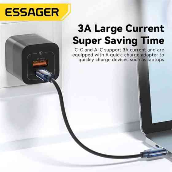 Кабель Essager ECJHZ-JH01-P Type-C to Type-C + набор адаптеров (Черный, 0.28м) Николаев