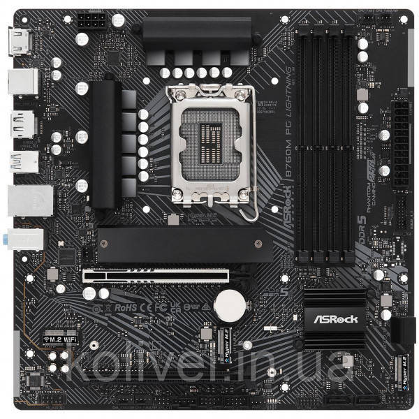 ASRock B760M PG LIGHTNING (1700/B760, 4*DDR5, 2xPCIex16, 4xSATAІІІ, 3xM.2, 2.5GLan, 7.1ch, mATX) (B760M PG Киев - изображение 6