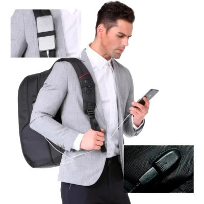 Рюкзак для ноутбука Tavialo 15.6" Smart TB20-1 black, 20л, 46х31х19см (TB20-124BL) Вінниця - фото 6
