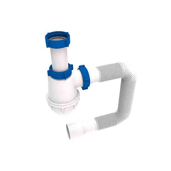 TAU Сифон для кухонной мойки без выпуска с гибким отводом Ø40/50мм TAU (9842731) Київ