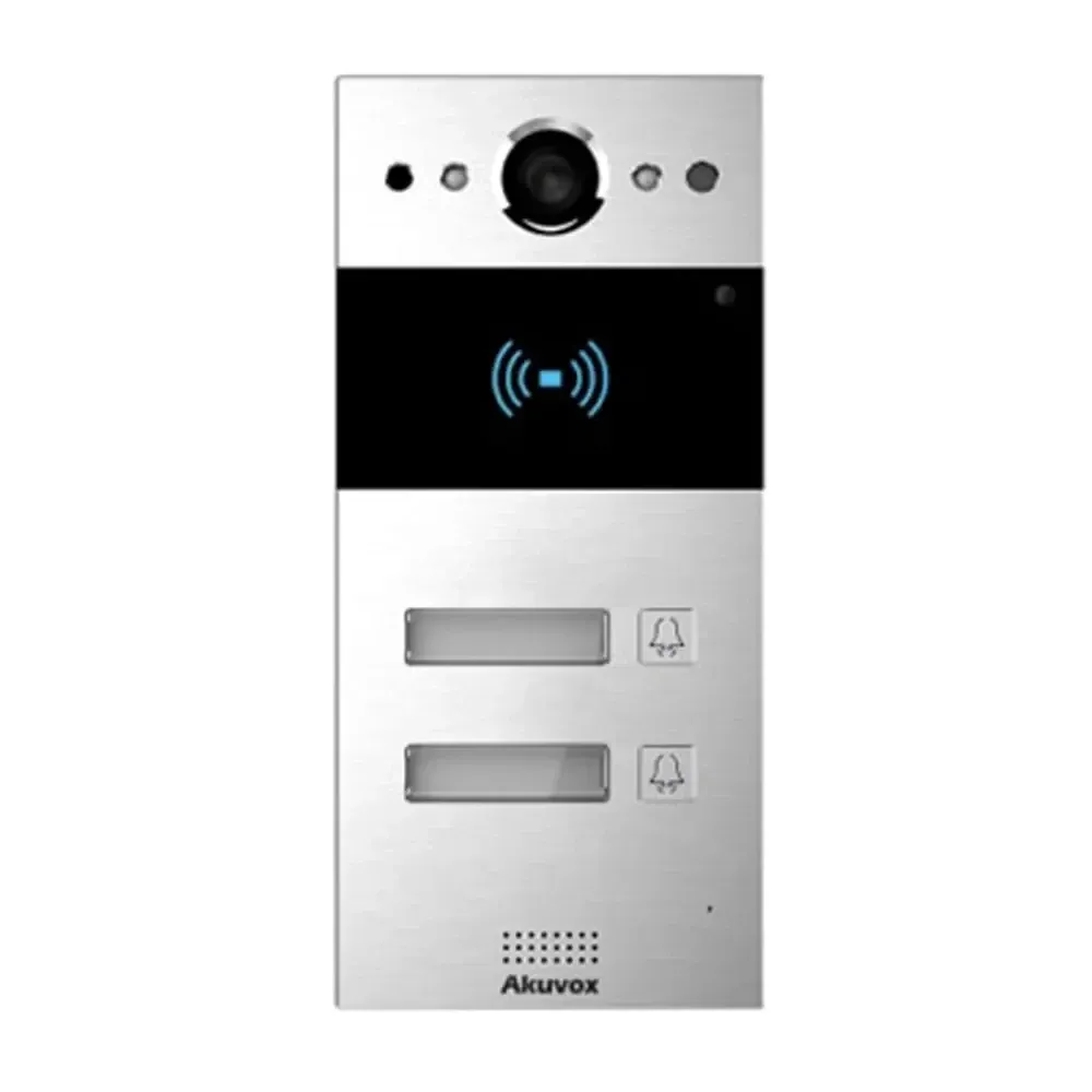 IP-відеопанель на 2 абоненти 2Mp Akuvox R20B SIP зі зчитувачем EM-Marine / Mifare / NFC (87-00030) Київ - фото 1