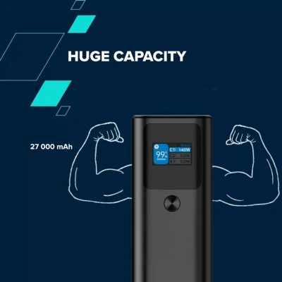 Батарея універсальна Canyon PB-2010 27000mAh PD/3.1/140Wh, in/out2xUSB-C PD/140W, outUSB-A/22.5W (CNE-CPB2010DG) Вінниця - фото 3