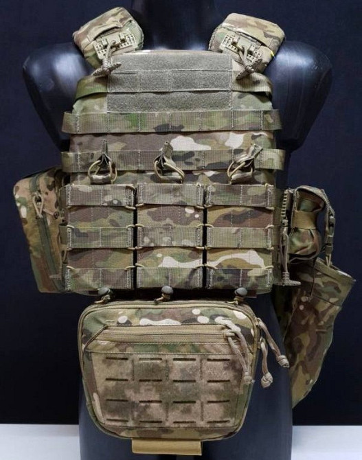 Тактический комплект плитоноска М6 с подсумками без плит (Мультикам пиксель) Киев - изображение 4