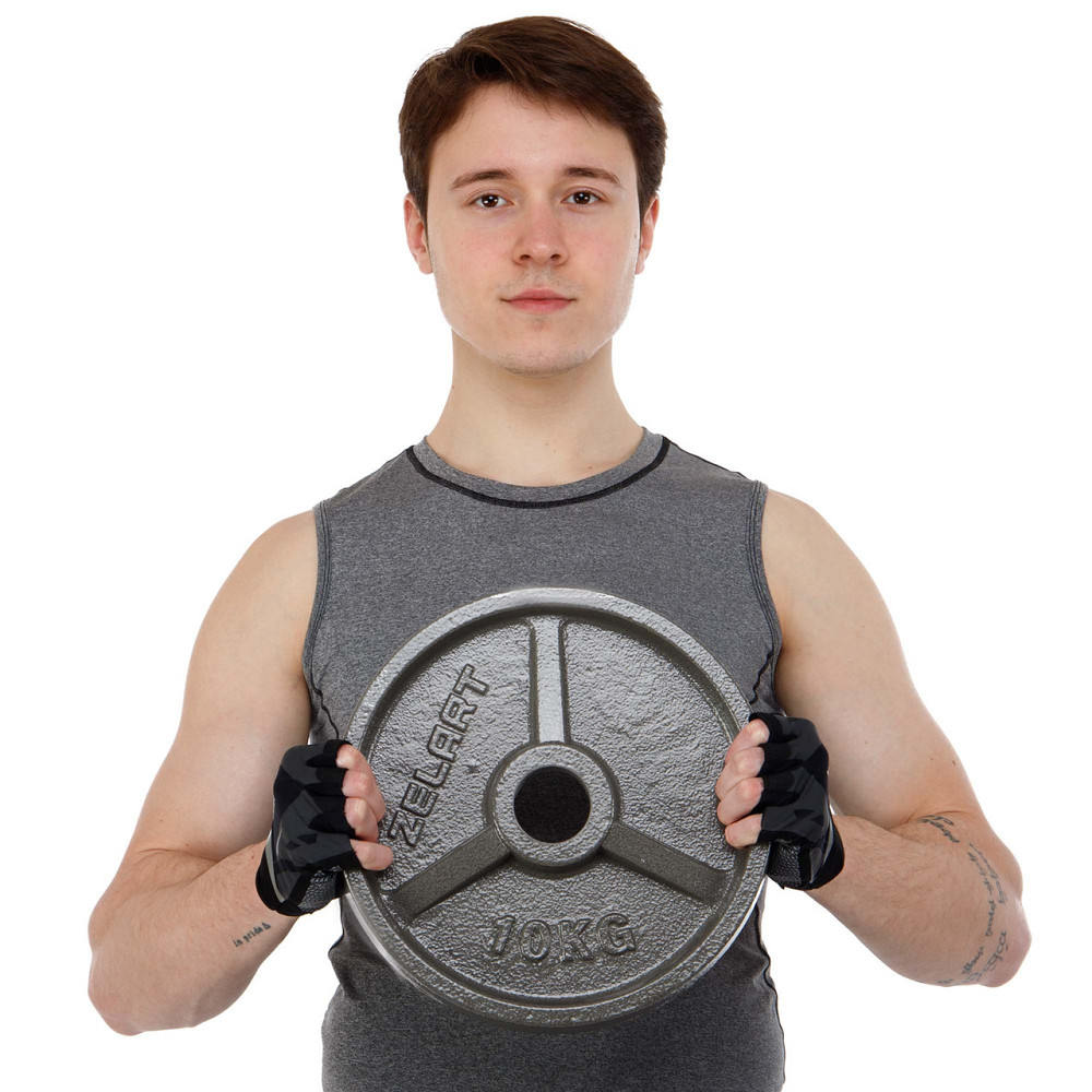 Блин (диск) стальный 10 кг d-52мм Zelart-7792-10 Киев - изображение 8