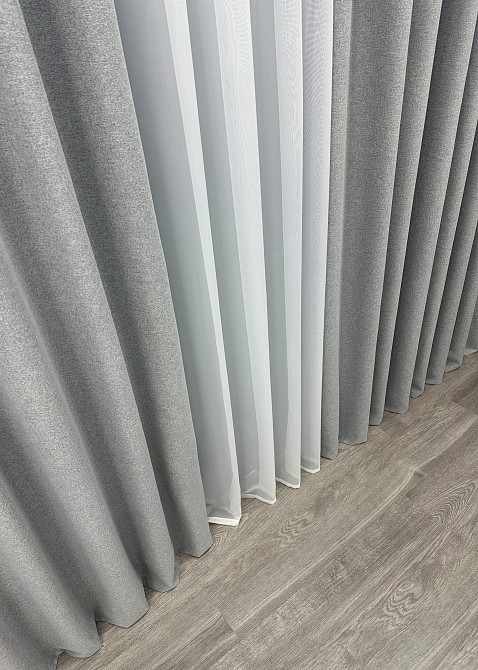 Преміум шторна тканина blackout 100%, двостороння, колекція “ASHEN NIGHT” колір сірий 1845ш Київ - фото 7