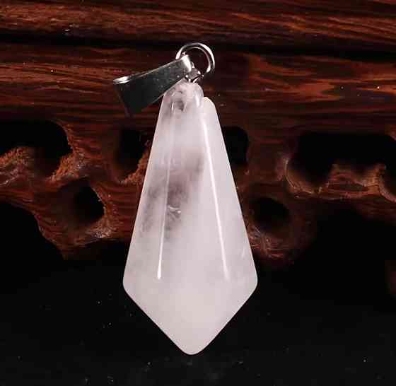 Підвіска-кулон з гірського кришталю, огранений камінь у формі конуса, 1 шт Київ
