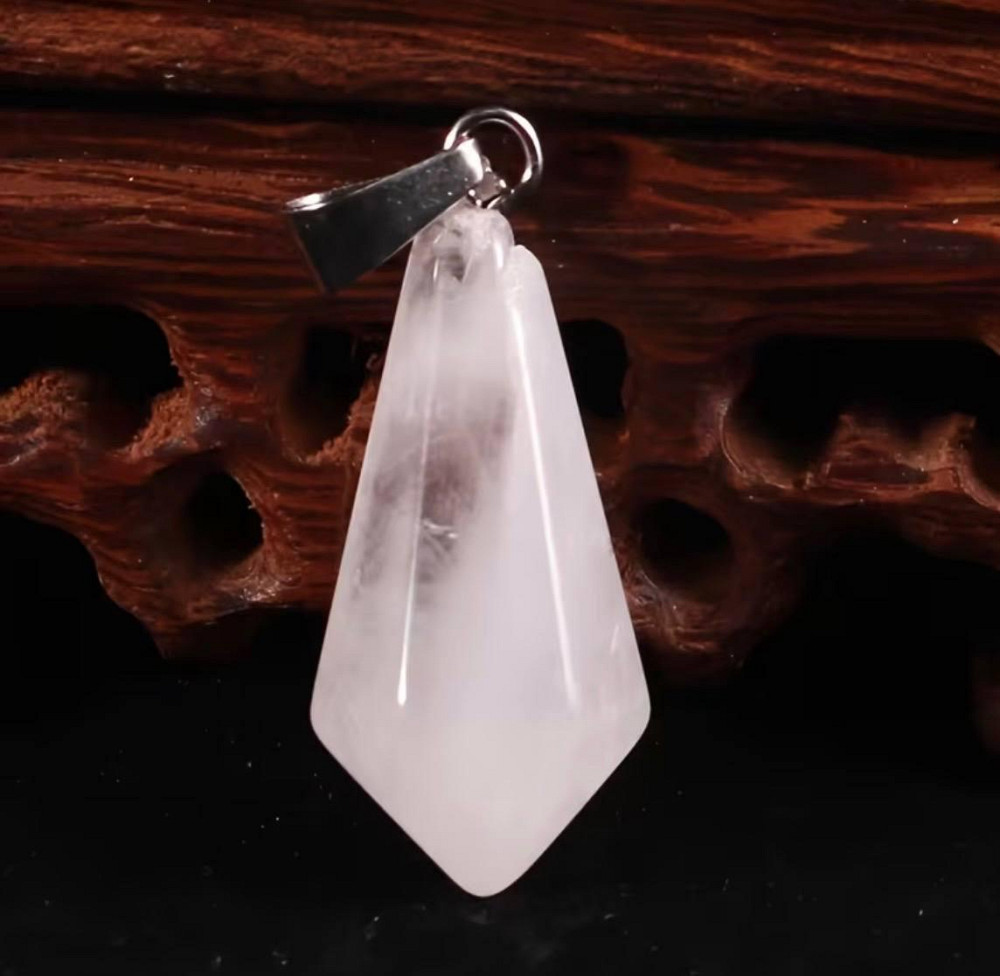 Підвіска-кулон з гірського кришталю, огранений камінь у формі конуса, 1 шт Київ - фото 2