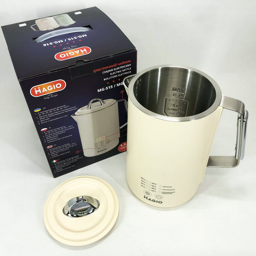 Мощный электрический чайник для дома Magio, Мощный чайник электрический, Красивый электрочайник ZY-15 Львов - изображение 1