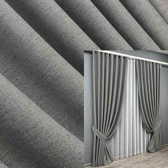 Комплект готових штор VR-Textil TWEED_V № 1918ш Сірий 200х290 см 2 шт (32-337) Київ