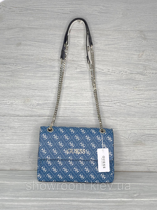 Женская сумка на плечо Guess (3385) синяя Киев - изображение 2