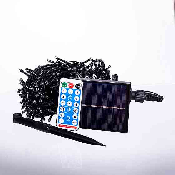 Garlando Новорічна гірлянда вулична 30 м 300 LED з сонячною батареєю чорний провід Синій SB300L Коломыя