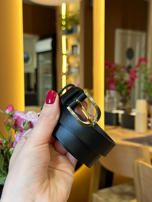 Чёрный кожаный женский ремень 6094 Киев - изображение 8