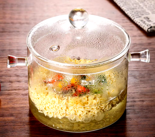 EB-19008 Стеклянная кастрюля 3,0 Л из жаропрочного боросиликатного стекла с крышкой, для плиты и микроволновки Одесса - изображение 2