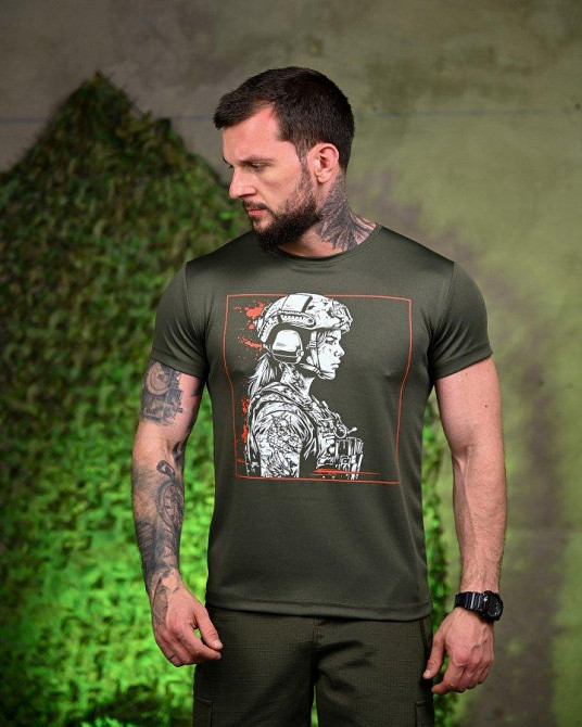 Тактическая потоотводящая футболка Girl oliva ПП7701 Одесса - изображение 5