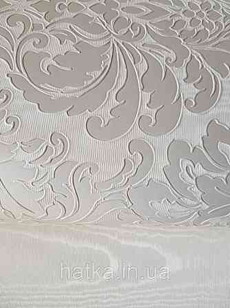 Шпалери вінілові на паперовій основі Sirpi Italian Silk 7 вензелі дамаски структурні сріблясті білі Київ