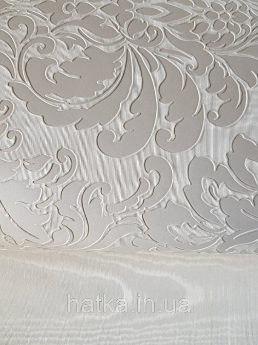 Шпалери вінілові на паперовій основі Sirpi Italian Silk 7 вензелі дамаски структурні сріблясті білі Київ - фото 2