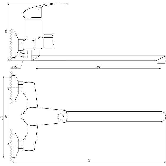 Змішувач для ванни EcoMix ENERGO P-GEP-208 (000010642) Київ