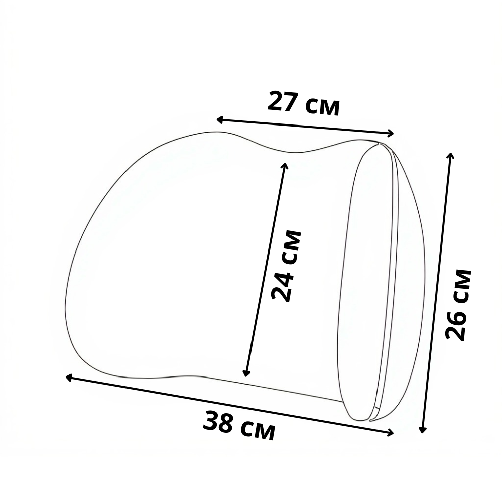 Подушка в машину ортопедична під спину, подушка в авто під поперек на спинку сидіння, світло-сіра Кам'янець-Подільський - фото 4