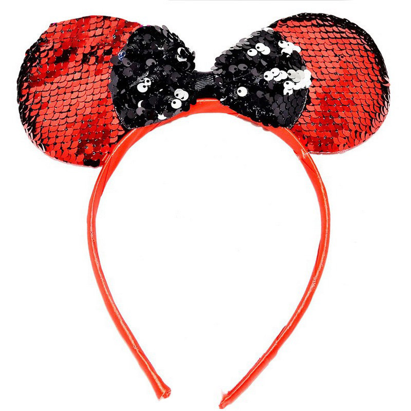 Набір обідків для волосся "Міккі" 0106-264 вушка в паєтках, 6 штук Вінниця - фото 2