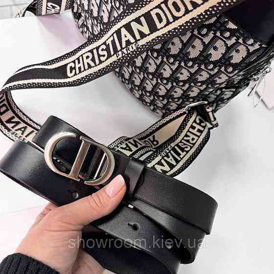 Шкіряний ремінь CD із фірмовою пряжкою (0116) Київ