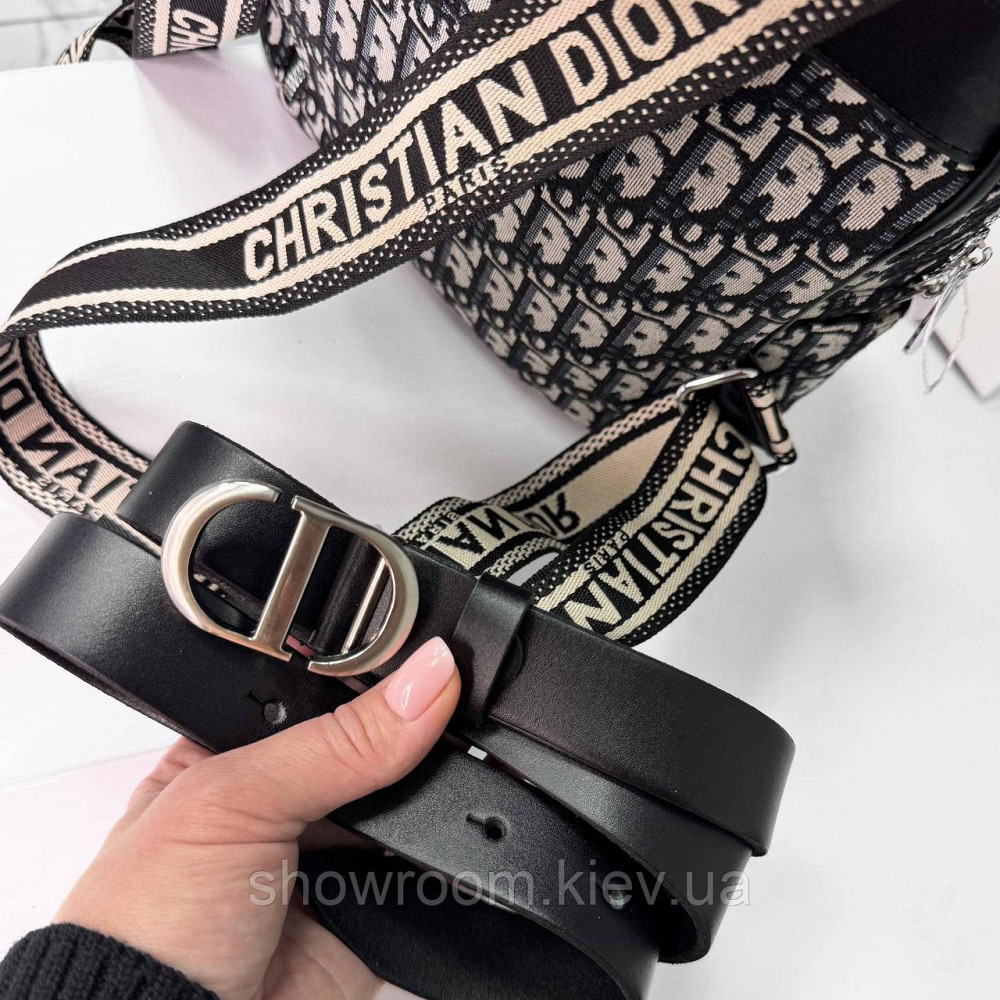 Шкіряний ремінь CD із фірмовою пряжкою (0116) Київ - фото 3