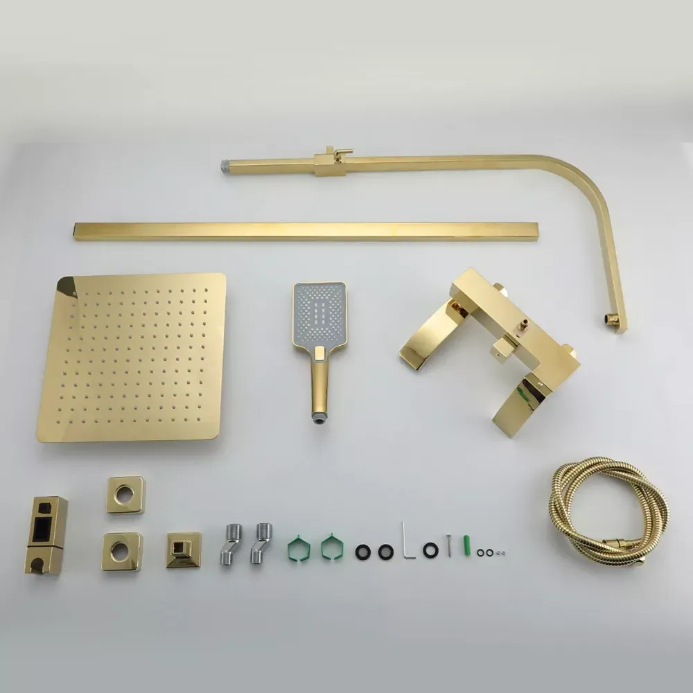 Душова система з виливом GAPPO G2407-3 3-функції, золото Київ - фото 9