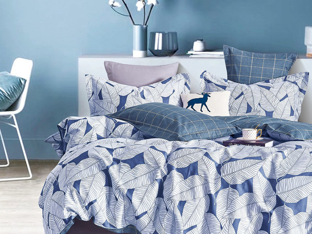 Ecotton Комплект постільної білизни Ecotton двоспальний 180х215 см Листя білий (21004АВ) Коломыя - изображение 1