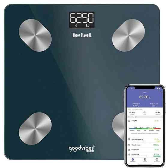 Ваги підлогові Tefal Goodvibes Life+ BM9620S1 ( чорний із сріблястим ) Харків