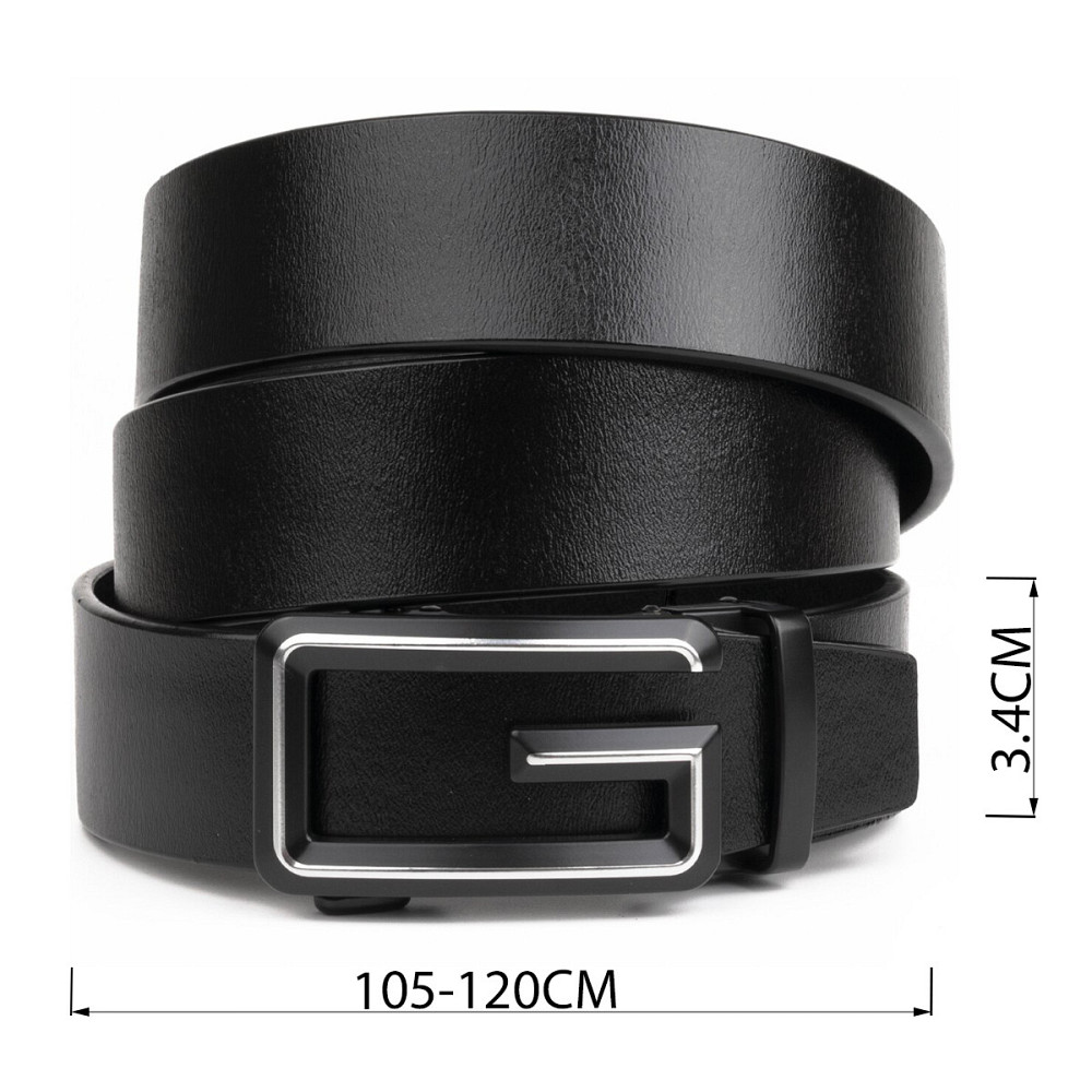 Ремень мужской c силуэтом буквы G Vintage 20287 Черный Киев - изображение 4