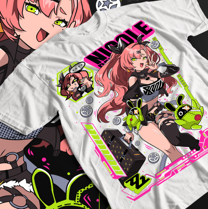 Футболка з аніме принтом Зенлесс Зоне Зеро Ніколе оверсайз (S/M/L) Чорний AnimeJ0683 Дніпро - фото 1