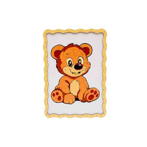 Картина по номерах "Ведмедик" Puz-22942 формат А4 пензлик, фарби, кріплення для стіни Вінниця