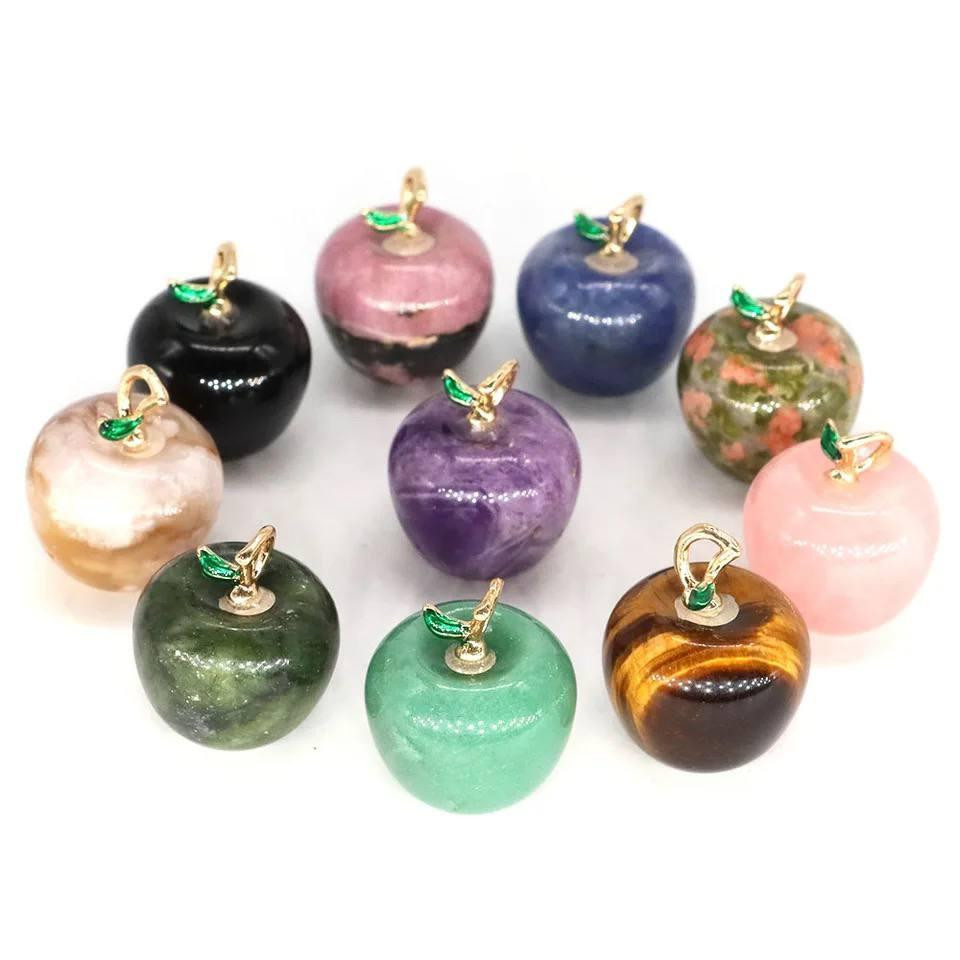 Подвеска-кулон в форме яблока с натуральным камнем родонитом размером 18*21 мм. Киев - изображение 2