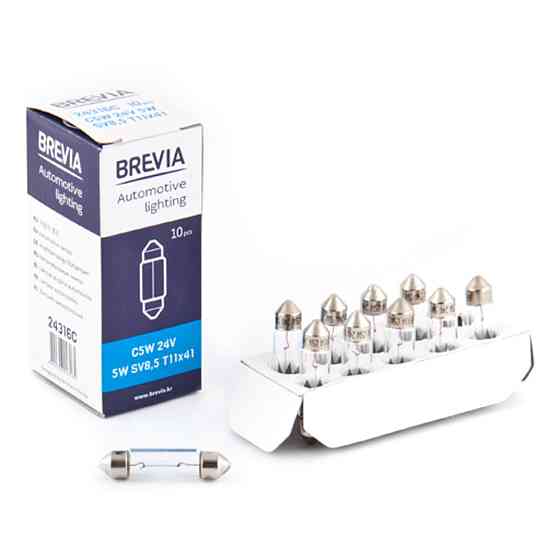 Лампа розжарювання Brevia C5W 24V 5W SV8.5 T11x41 CP, 10шт Київ