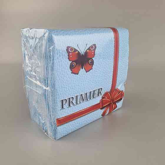 Одноразова Cалфетка 50лист Прем'єр 2-вух шарні синя 33х33 (1 пачка) Харків