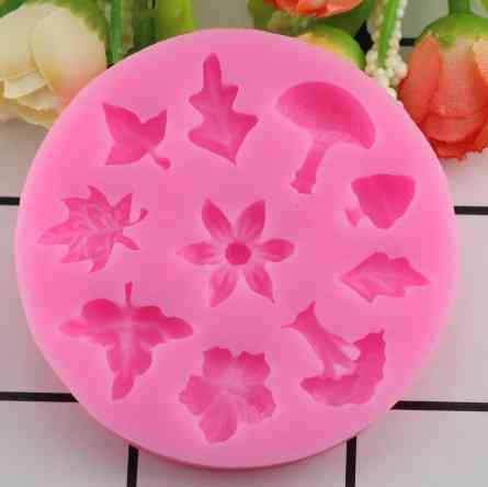 Молд силиконовый Листья и цветы 67 мм розовый Киев