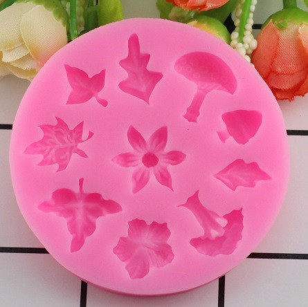 Молд силиконовый Листья и цветы 67 мм розовый Киев - изображение 4