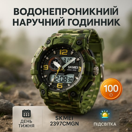 Наручний годинник з електронним механізмом, Чоловічий годинник з офіційною гарантією PW-32 Львів