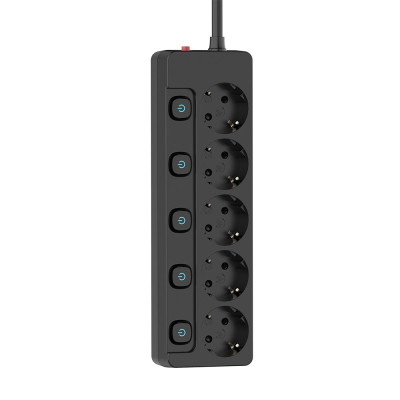Мережевий фільтр живлення ColorWay CW-PSEA55SBK 5 розеток5м (CW-PSEA55SBK) Вінниця - фото 8