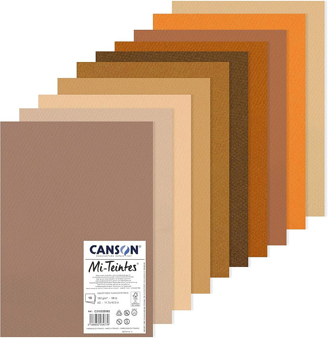 Бумага для акварели A3 160 г/м² двусторонняя коричневые тона упаковка 10 листов Киев - изображение 1