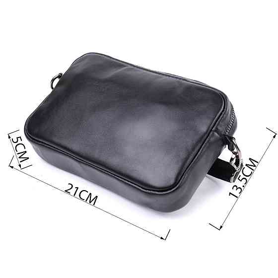 Классическая сумка кросс-боди из гладкой натуральной кожи Shvigel 22841 Черная Киев