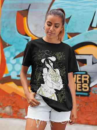 Футболка з аніме принтом Оверлорд Аінз Ооал Говн оверсайз (S/M/L) Чорний AnimeJ1103 Дніпро