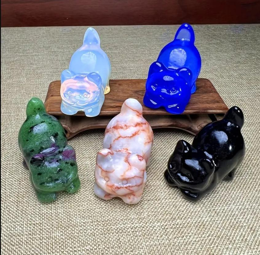 Фигурка кота из натурального голубого камня опала 30мм Киев - изображение 3