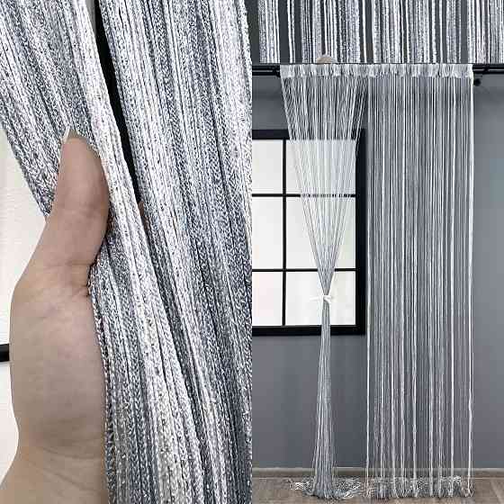 Шторы-нити с люрексом Белый с серым 300х300см 1 шт (61-106) Киев