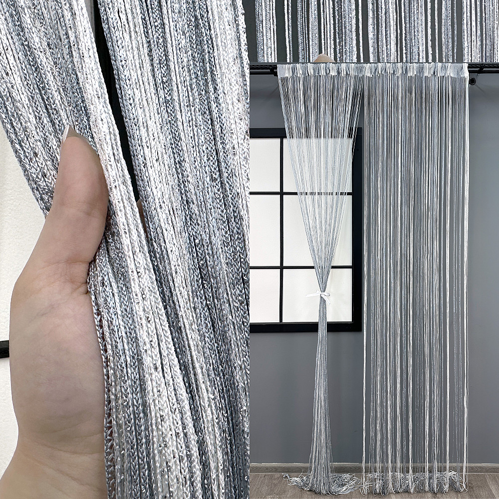 Шторы-нити с люрексом Белый с серым 300х300см 1 шт (61-106) Киев - изображение 1