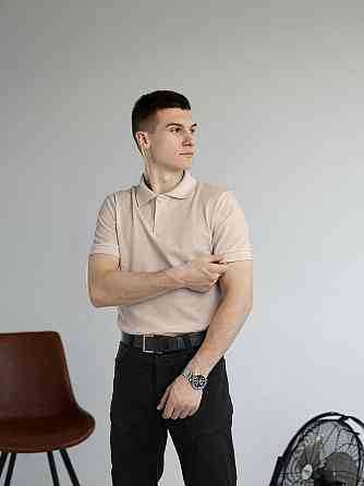 Мужская футболка поло бежевая Pobedov Royal Киев