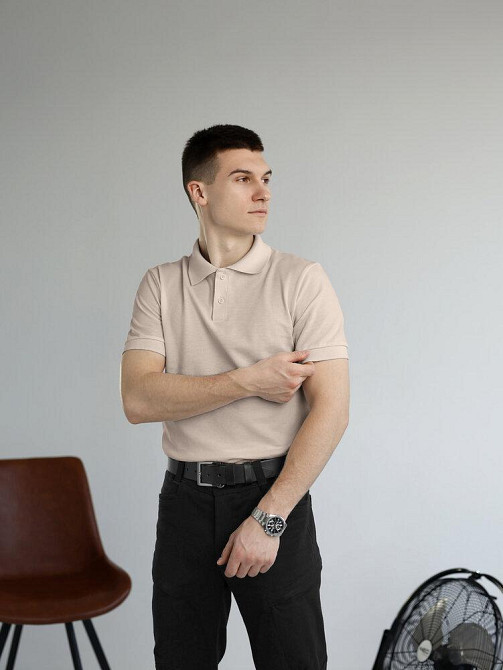 Мужская футболка поло бежевая Pobedov Royal Киев - изображение 2