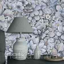 Шпалери вінілові на флізелін Marburg Floralia 1.06х10 квіти піони сині, блакитні, коричневі 33905 Київ
