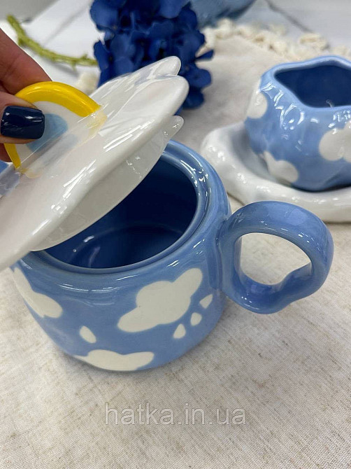 Чайник заварювальний керамічний Olens "Біла хмаринка" 900 мл (функц. 700 мл) 8030-444 Київ - фото 5