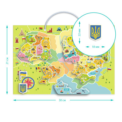 Навчальний набір DoDo Магнітна мапа України (200268) Вінниця - фото 6